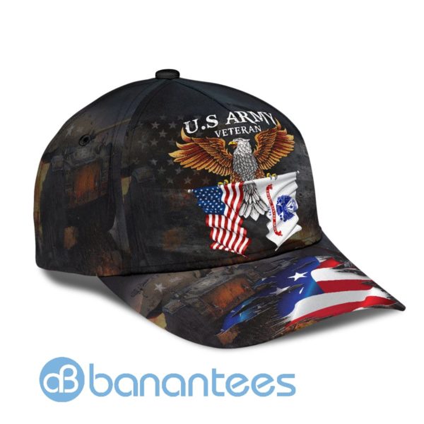 Us Army Veteran American Flag Eagle All Over Printed 3D Cap Product Photo
