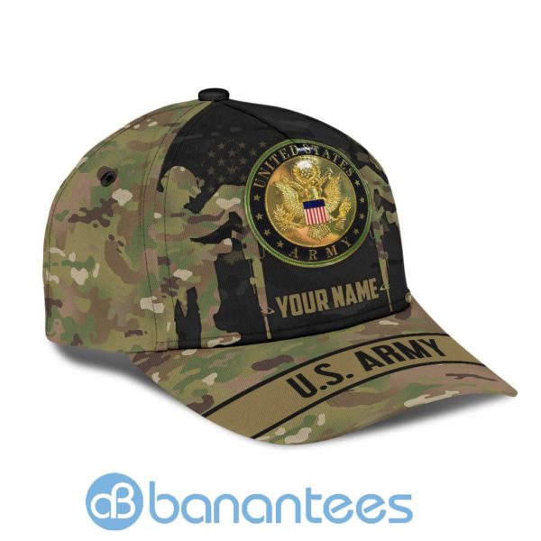 Us Army Veteran Personalized Name All Over Printed 3D Cap Product Photo