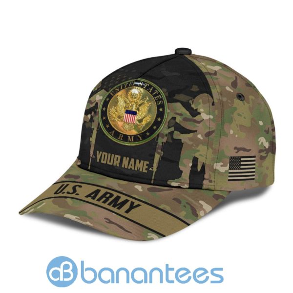 Us Army Veteran Personalized Name All Over Printed 3D Cap Product Photo