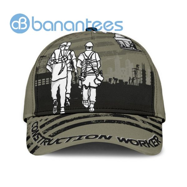Us Construction Worker Custom Name 3D Cap Product Photo