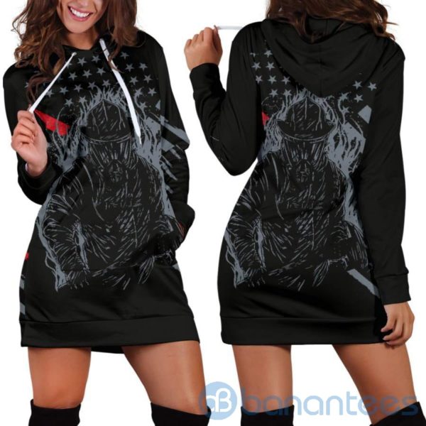 US Firefighter Hoodie Dress For Women Product Photo