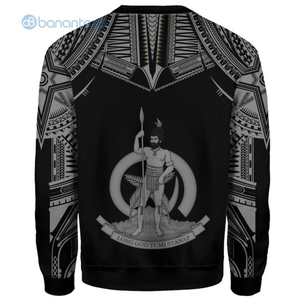Vanuatu Polynesian Pattern Grey And Black All Over Printed 3D Sweatshirt Product Photo