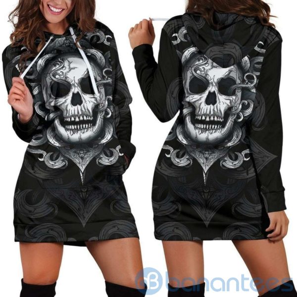 Vintage Skull Hoodie Dress For Women Product Photo
