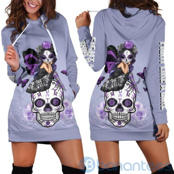 Violet Flag Skull For Women Hoodie Dress For Women Product Photo