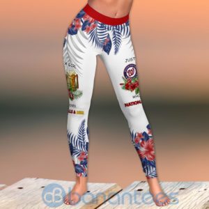 Washington Nationals Girl Leggings And Criss Cross Tank Top For Women Product Photo