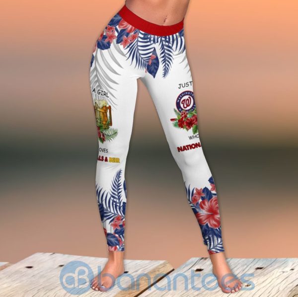 Washington Nationals Girl Leggings And Criss Cross Tank Top For Women Product Photo
