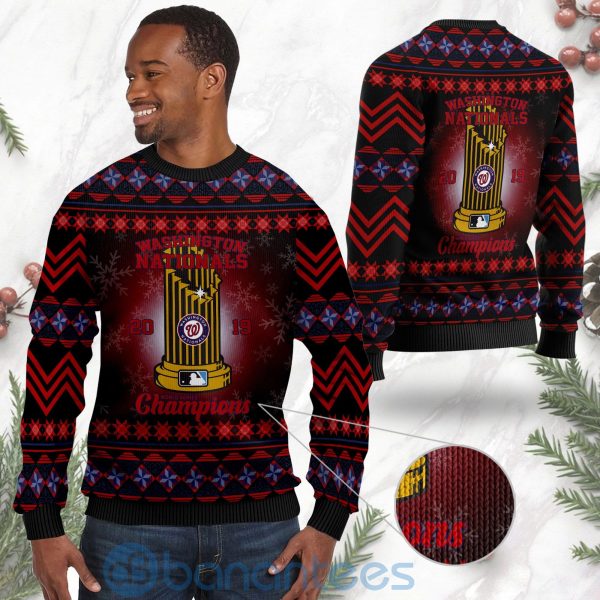 Washington Nationals World Series Champions Ugly Christmas 3D Sweater Product Photo