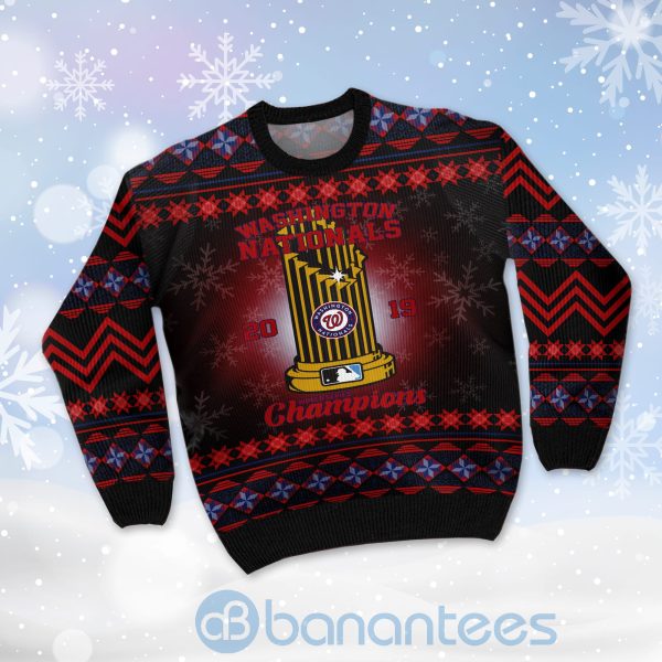 Washington Nationals World Series Champions Ugly Christmas 3D Sweater Product Photo