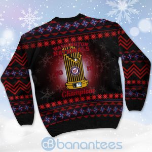 Washington Nationals World Series Champions Ugly Christmas 3D Sweater Product Photo
