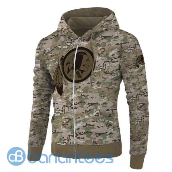 Washington Redskins Camo Full Printed Hoodie 3D , 3D Zip Hoodie Product Photo