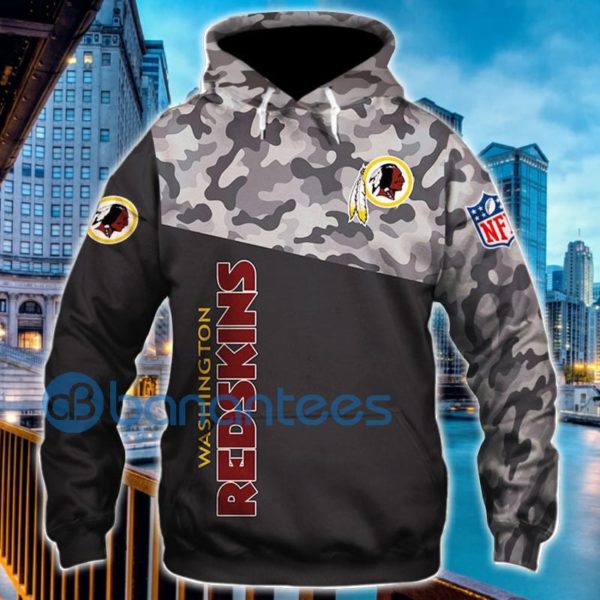 Washington Redskins Camo Pattern Hoodies 3D Zip Hoodies Product Photo