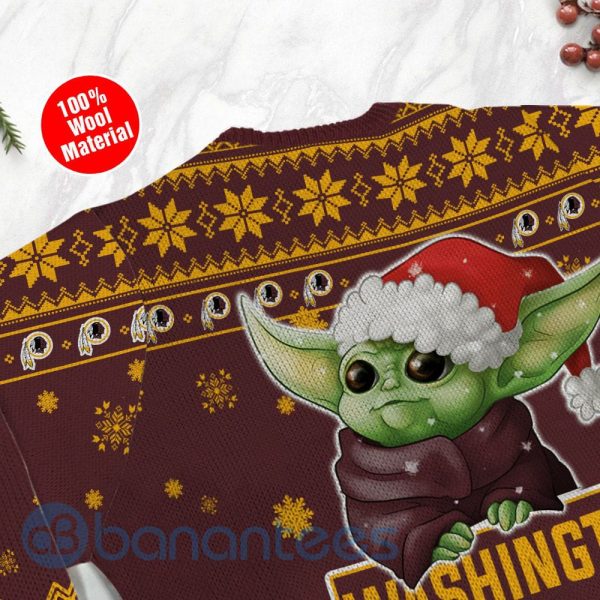 Washington Redskins Cute Baby Yoda Grogu Ugly Christmas 3D Sweater Product Photo
