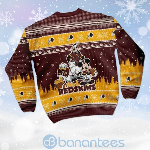 Washington Redskins Disney Donald Duck Mickey Mouse Goofy Custom Name Ugly Christmas 3D Sweater Product Photo
