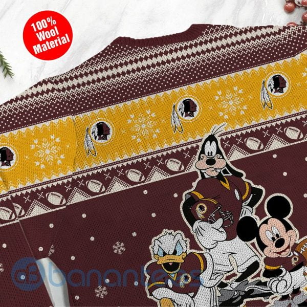 Washington Redskins Disney Donald Duck Mickey Mouse Goofy Custom Name Ugly Christmas 3D Sweater Product Photo