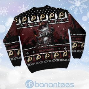Washington Redskins Jack Skellington Halloween Ugly Christmas 3D Sweater Product Photo