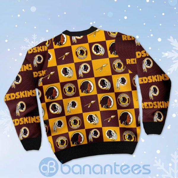 Washington Redskins Logo Checkered Flannel Design Ugly Christmas 3D Sweater Product Photo