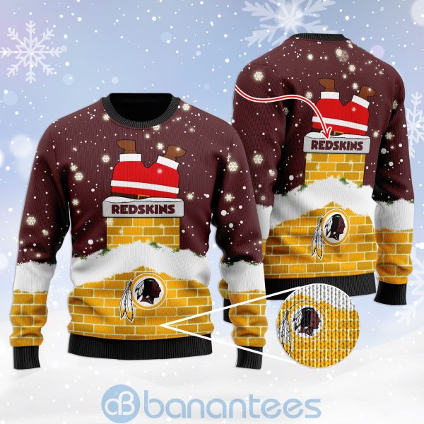 Washington Redskins Santa Claus Custom Name Personalized 3D Ugly Christmas 3D Sweater Product Photo