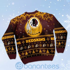 Washington Redskins Santa Claus In The Moon Ugly Christmas 3D Sweater Product Photo