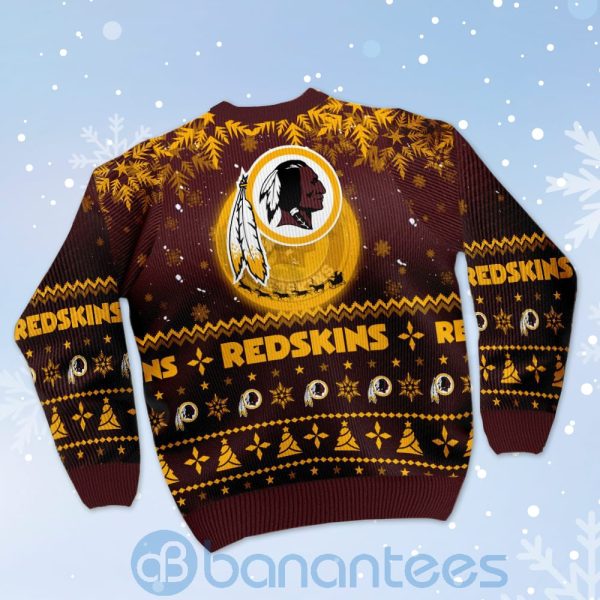 Washington Redskins Santa Claus In The Moon Ugly Christmas 3D Sweater Product Photo