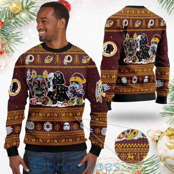 Washington Redskins Star Wars Ugly Christmas 3D Sweater Product Photo