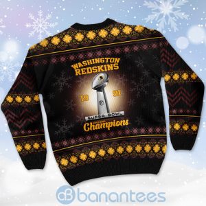 Washington Redskins Super Bowl Champions Cup Ugly Christmas 3D Sweater Product Photo