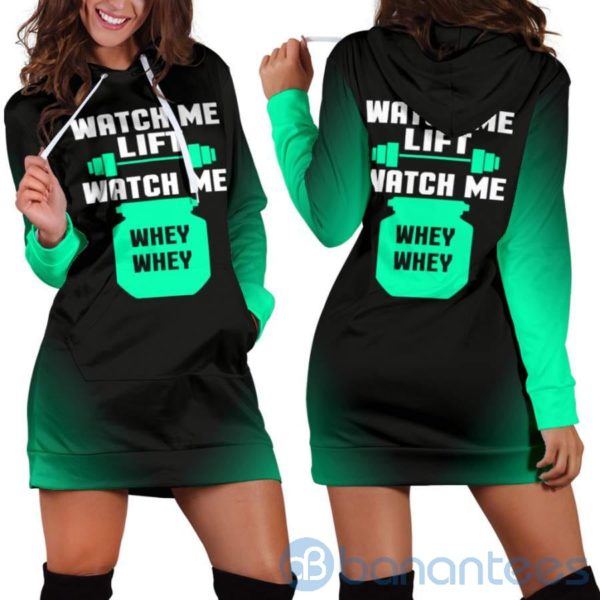 Watch Me Lift Watch Me Whey Whey Hoodie Dress For Women Product Photo