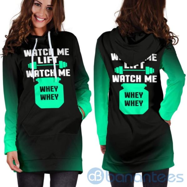 Watch Me Lift Watch Me Whey Whey Hoodie Dress For Women Product Photo