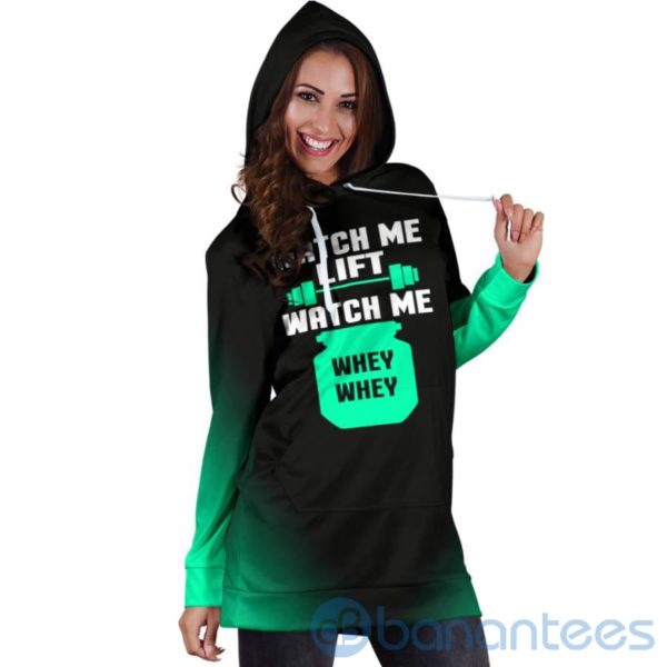 Watch Me Lift Watch Me Whey Whey Hoodie Dress For Women Product Photo