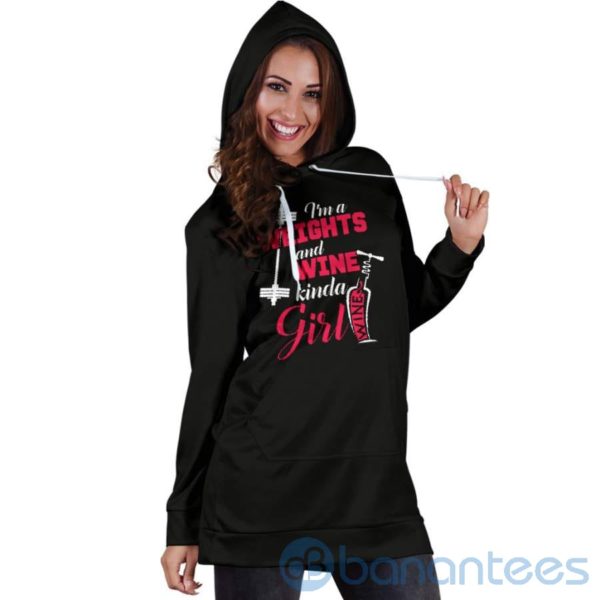 Weights and Wine Kinda Girl Hoodie Dress For Women Product Photo