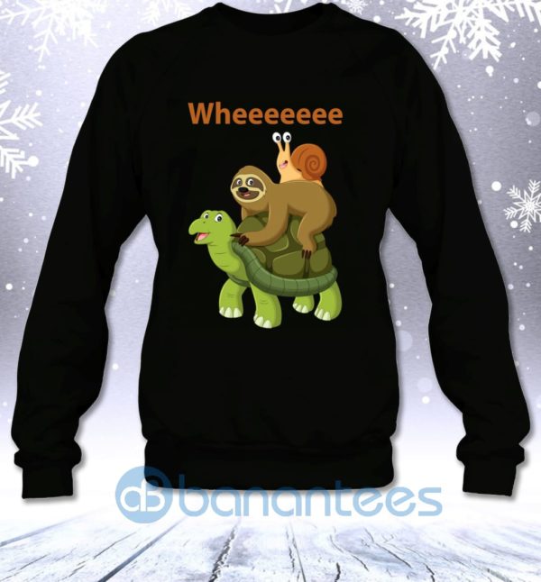Wheeee Snail Sloth Riding Turtle Funny Slow Running Team Funny Runner Sweatshirt Product Photo