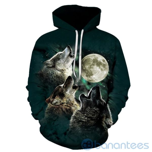 Wild Wolf In The Night All Over Printed 3D Hoodie Product Photo