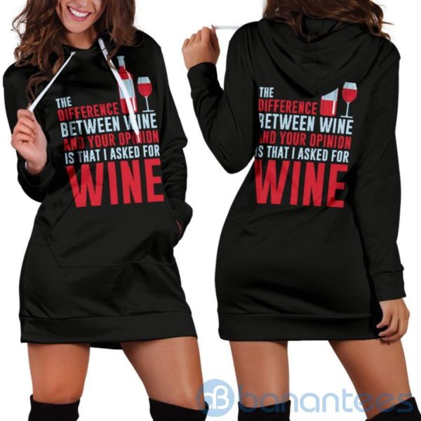 Wine and Your Opinion Hoodie Dress For Women Product Photo