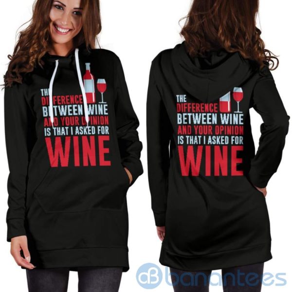 Wine and Your Opinion Hoodie Dress For Women Product Photo