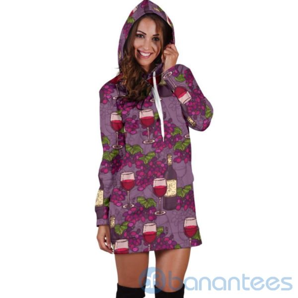 Wine Grapes Hoodie Dress For Women Product Photo