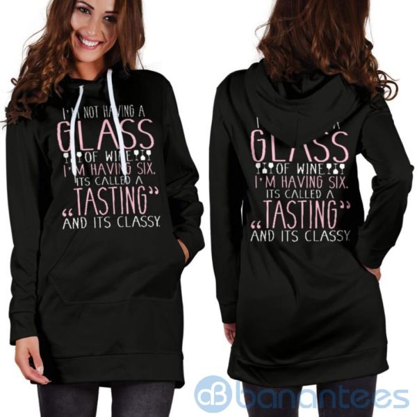 Wine Tasting Hoodie Dress For Women Product Photo