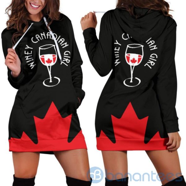 Winey Canadian Girl Hoodie Dress For Women Product Photo