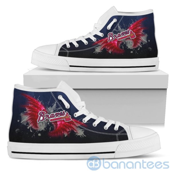 Wings Pattern And Logo Of Atlanta Braves High Top Shoes Product Photo