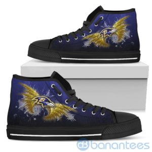 Wings Pattern And Logo Of Baltimore Ravens High Top Shoes Product Photo
