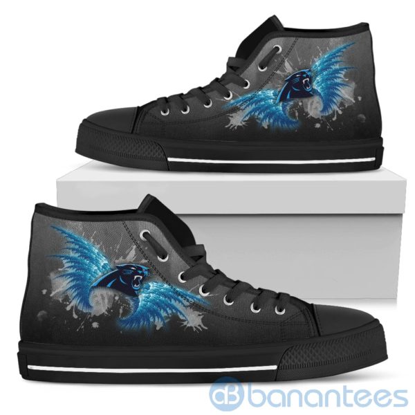Wings Pattern And Logo Of Carolina Panthers High Top Shoes Product Photo