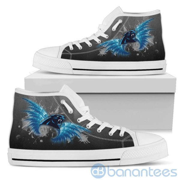 Wings Pattern And Logo Of Carolina Panthers High Top Shoes Product Photo