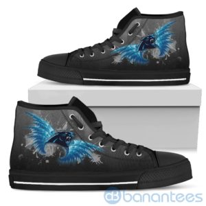 Wings Pattern And Logo Of Carolina Panthers High Top Shoes Product Photo