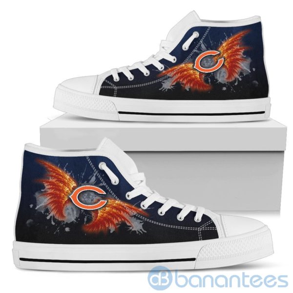 Wings Pattern And Logo Of Chicago Bears High Top Shoes Product Photo