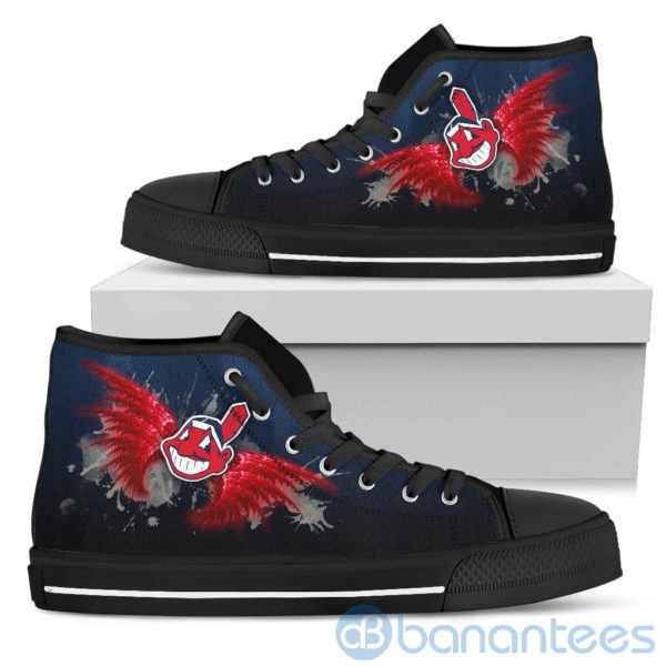 Wings Pattern And Logo Of Cleveland Indians High Top Shoes Product Photo