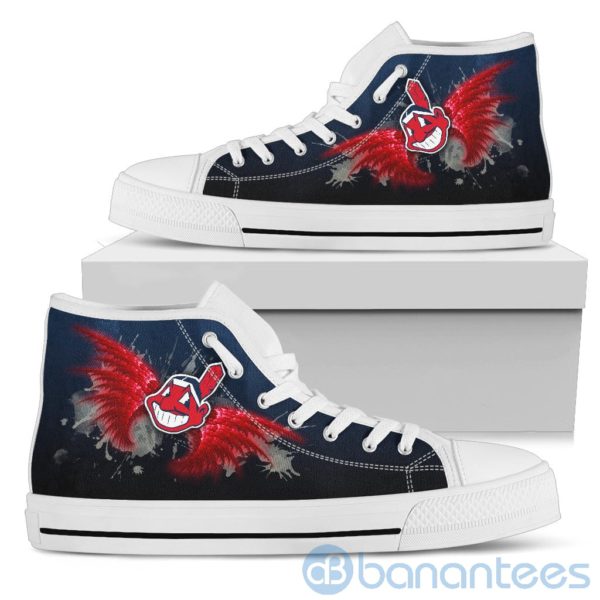 Wings Pattern And Logo Of Cleveland Indians High Top Shoes Product Photo