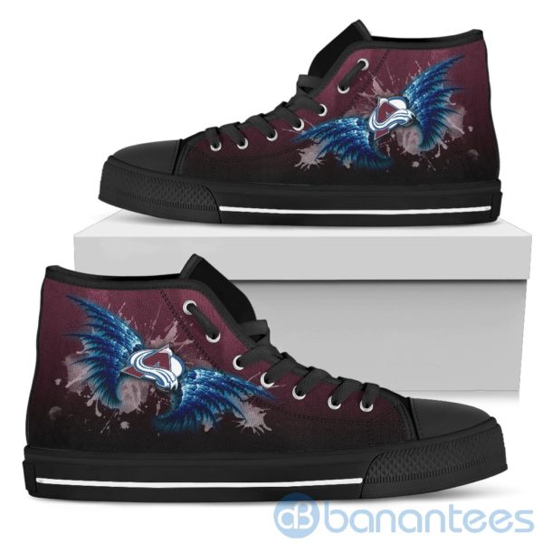 Wings Pattern And Logo Of Colorado Avalanche High Top Shoes Product Photo