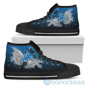 Wings Pattern And Logo Of Detroit Lions High Top Shoes Product Photo