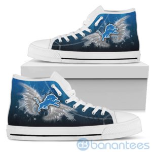 Wings Pattern And Logo Of Detroit Lions High Top Shoes Product Photo