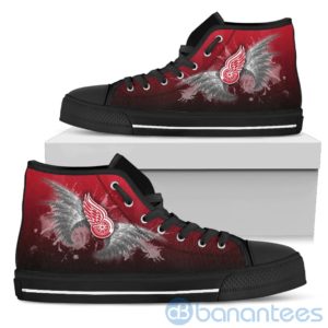 Wings Pattern And Logo Of Detroit Red Wings High Top Shoes Product Photo