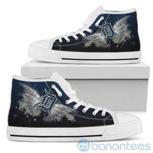 Wings Pattern And Logo Of Detroit Tigers High Top Shoes Product Photo