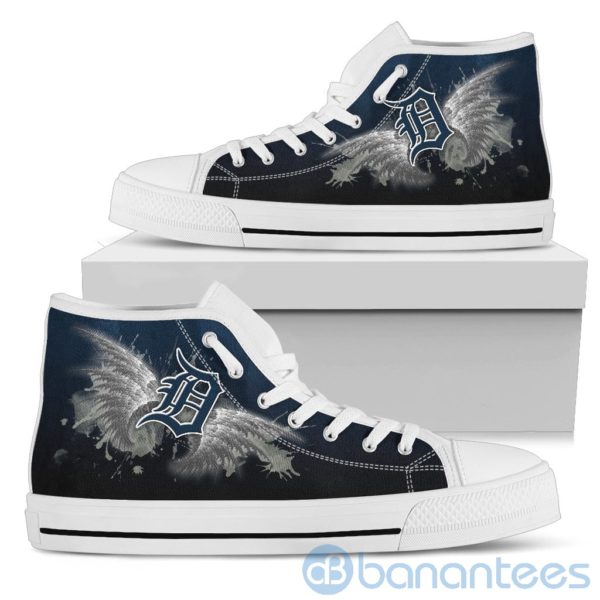 Wings Pattern And Logo Of Detroit Tigers High Top Shoes Product Photo